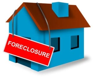 Foreclosure sign on house