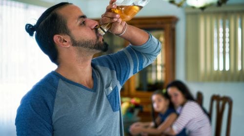 Picture of a dangerous parent - an abusive alcoholic.